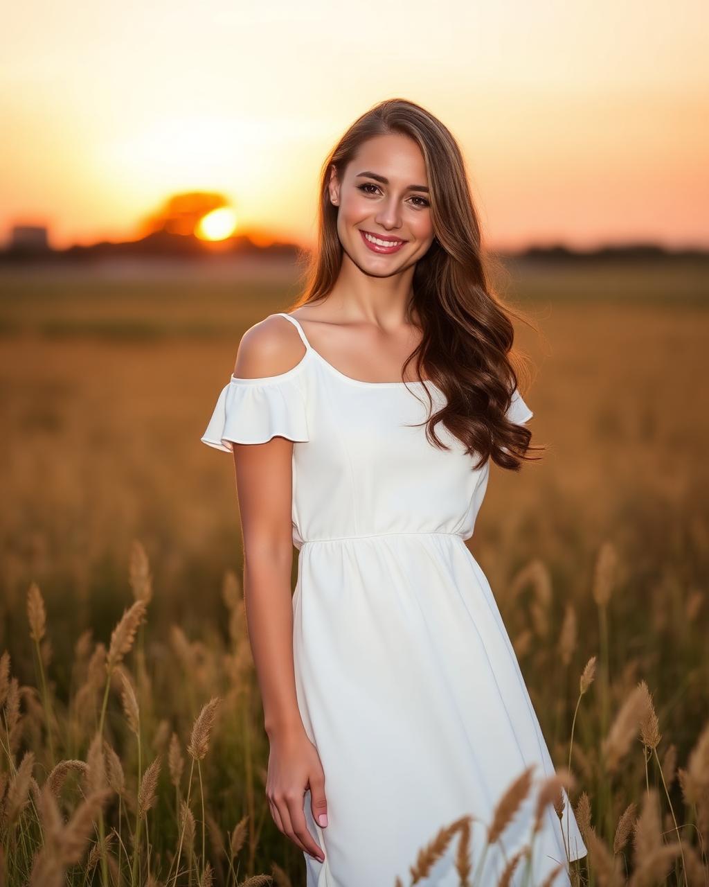 Senior portrait at sunset